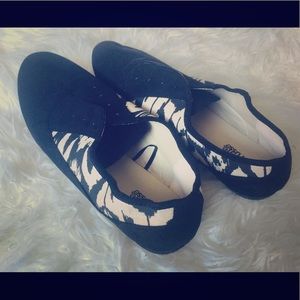 Suede & Canvas Oxford Flats